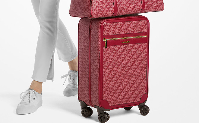 Michael Kors Outlet Jet Set Travel Small Signature Logo Suitcase Michael Kors Outlet Jet Set Travel Small Signature Logo Suitcase