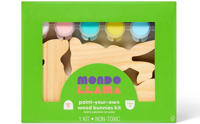Mondo Llama Easter Craft 3ct Wood Bunnies Painting Activity Kit