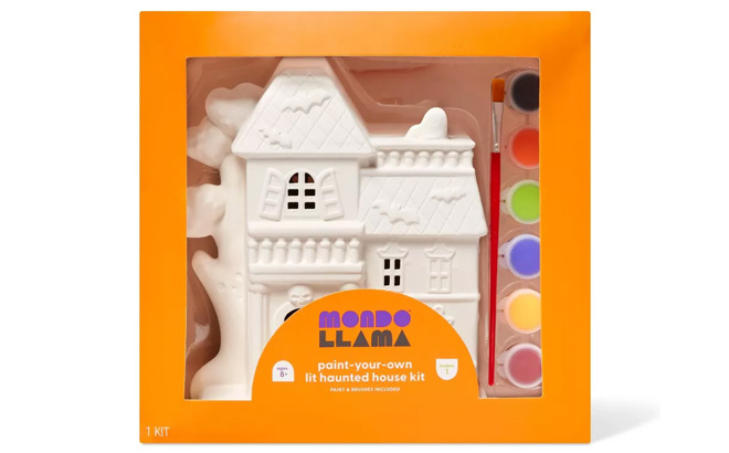 Mondo Llama Halloween Craft Lit Ceramic Haunted House Painting Kit Mondo Llama Halloween Craft Lit Ceramic Haunted House Painting Kit