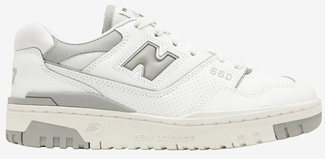New Balance 550 Womens Shoes in White Gray New Balance 550 Womens Shoes in White Gray