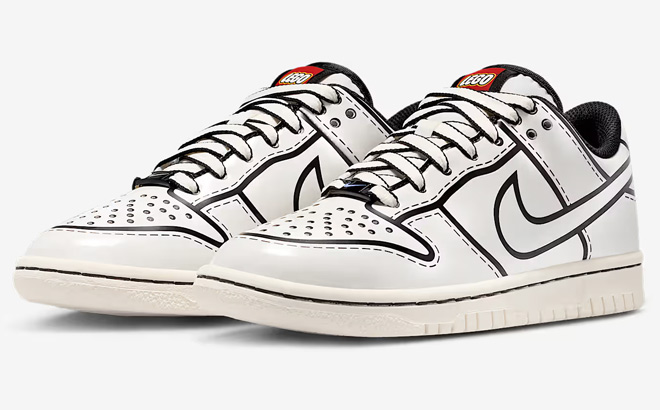 Nike x LEGO Kids Dunk Low Shoes in White Background Nike x LEGO Kids Dunk Low Shoes in White Background