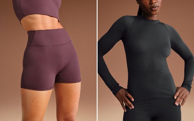 NikeSKIMS Matte Womens High Waisted 3 Boyshorts and Airy Womens Long Sleeve Crew Neck Top NikeSKIMS Matte Womens High Waisted 3 Boyshorts and Airy Womens Long Sleeve Crew Neck Top