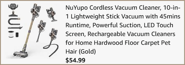 NuYupo Cordless Stick Vacuum at Checkout NuYupo Cordless Stick Vacuum at Checkout