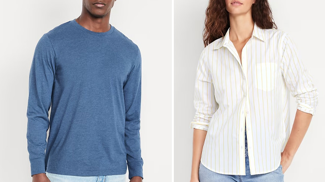 Old Navy Long Sleeve Rotation T Shirt and Classic Button Down Shirt Old Navy Long Sleeve Rotation T Shirt and Classic Button Down Shirt