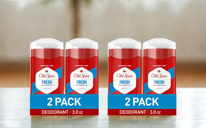Old Spice Deodorants on a Table