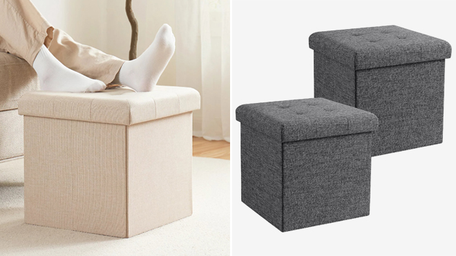 Ornavo Home Square Storage Ottoman 2 Pack Ornavo Home Square Storage Ottoman 2 Pack