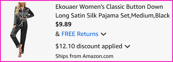 Pajama Set at Checkout