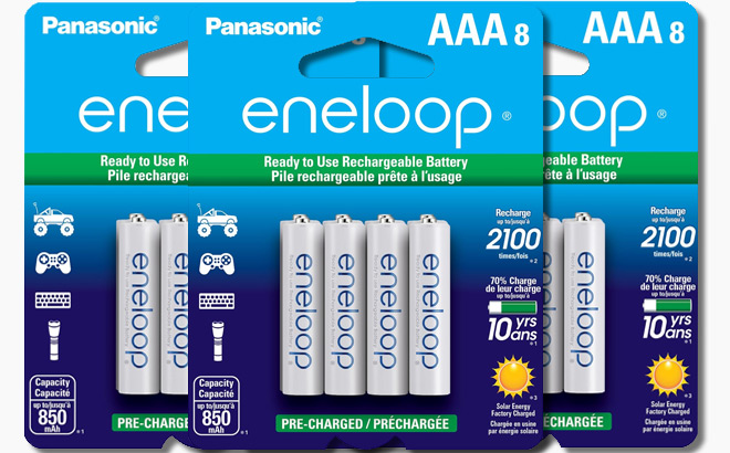 Panasonic Eneloop AAA Rechargeable Batteries 8 Pack Panasonic Eneloop AAA Rechargeable Batteries 8 Pack