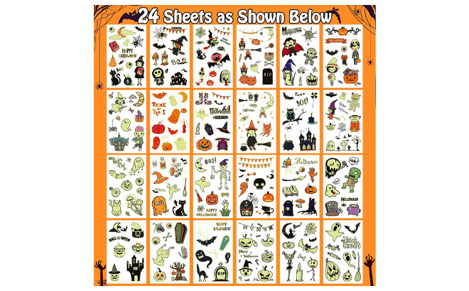 Partywind 250 Count Luminous Halloween Temporary Tattoos Partywind 250 Count Luminous Halloween Temporary Tattoos