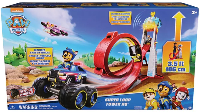 Paw Patrol Rescue Wheels Super Loop Tower with Chase Figure