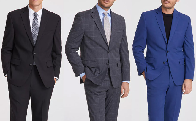 Perry Ellis Portfolio Perry Ellis Mens Modern Fit Solid Nested Suit Perry Ellis Portfolio Perry Ellis Mens Modern Fit Solid Nested Suit