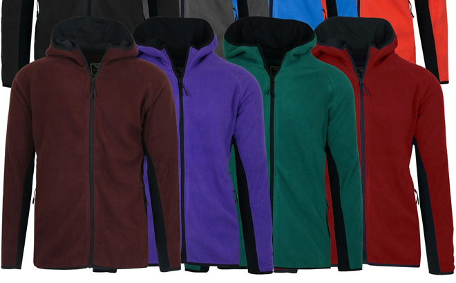 Q Active 3 Pack Mens Polar Fleece Tech Zip Hoodies