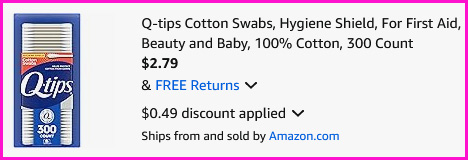 Q Tips Cotton Swabs Checkout Screen Q Tips Cotton Swabs Checkout Screen