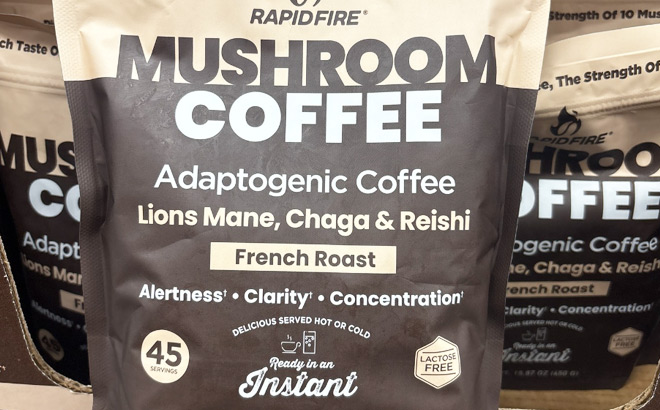 Rapid Fire Mushroom Instant Coffee French Roast Rapid Fire Mushroom Instant Coffee French Roast