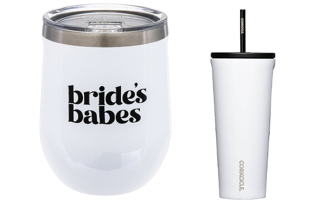Revolve Brides Babes Stemless Cup and Corkcicle Cold Cup 24oz