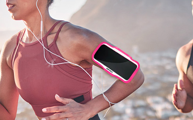 Running Armband with Large Reflective Strips