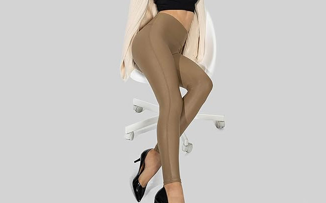 Santiny Womens Faux Leather Leggings