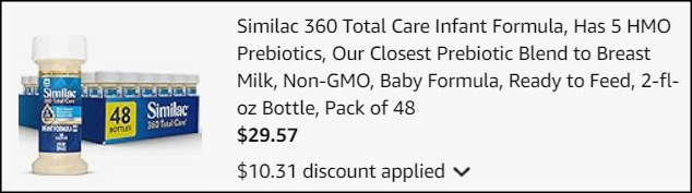 Similac 360 Total Care Infant Formula 48 Pack Checkout Similac 360 Total Care Infant Formula 48 Pack Checkout
