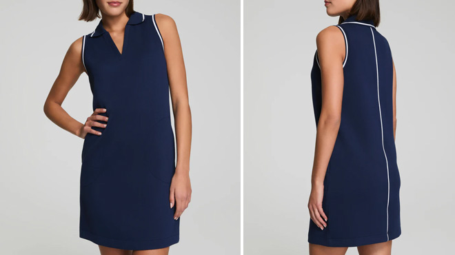 Spanx AirEssentials Pique Polo Tank Dress in Timeless Navy
