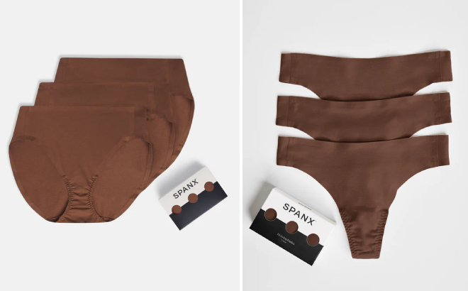 Spanx Fit‑To‑You Supima Cotton Brief 3 Pack and Thong 3 Pack Box Spanx Fit‑To‑You Supima Cotton Brief 3 Pack and Thong 3 Pack Box