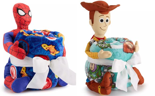 The Big One Kids Marvels Blue Spiderman and Disney Pixars Toy Story Buddy Throw