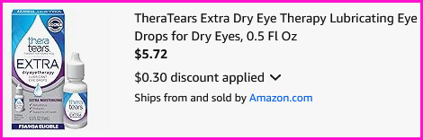TheraTears Eye Drops Checkout Screen