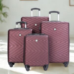 Travelhouse 4 Piece Hardshell Luggage Set in Wine Red