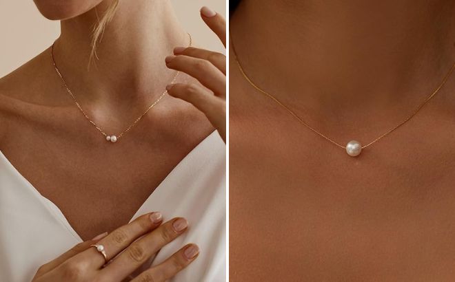 Treasure Bender Gold Pearl Necklaces