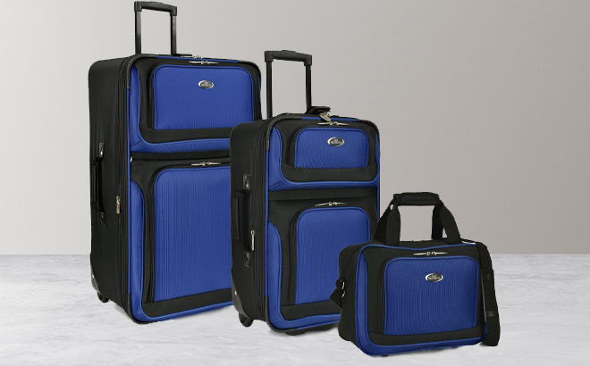 U S Traveler New Yorker Lightweight Softside Expandable Travel Rolling Luggage in the Room 1