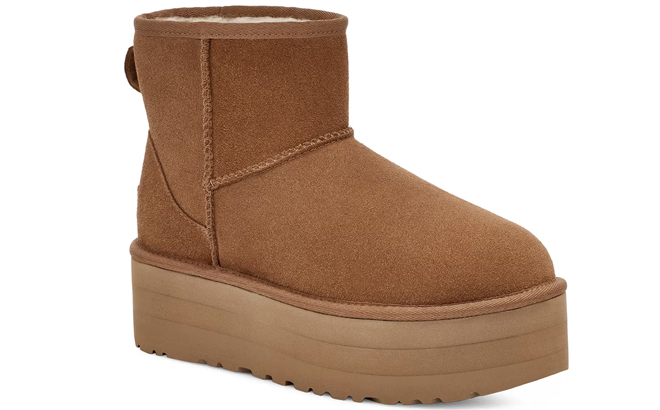 UGG Classic Mini Platform Bootie in Cognac
