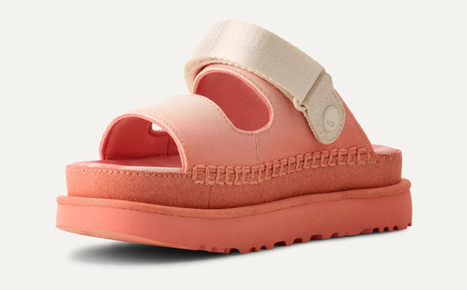 UGG Womens Womens Goldenstar Glide Sunray Sandal in Sun Pink Color