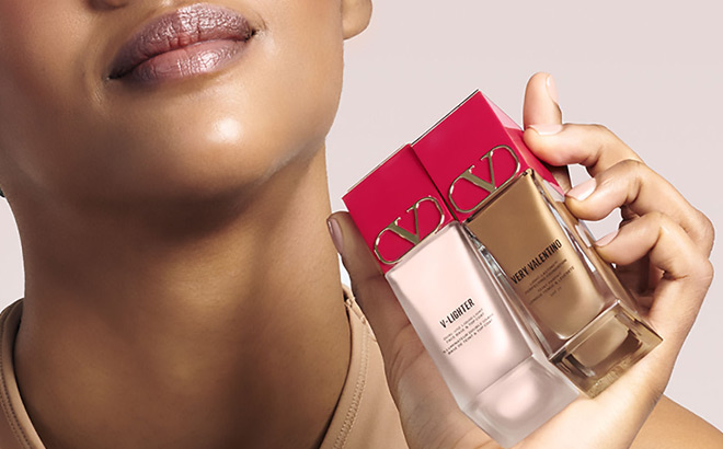 VLighter Face Base Primer and Very Valentino Liquid Foundation