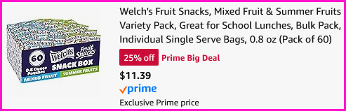 Welchs Mixed Fruit Summer Fruits Checkout Screen