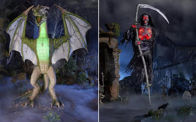 Wide Gruesome 8 ft Grounds Giant Sized Color Changing Animated Wide Gruesome 8 ft Grounds Giant Sized Color Changing Animated