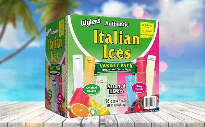 Wylers Authentic Italian Ice 96 Count on the Table