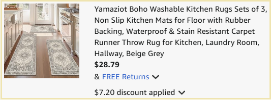 Yamaziot 3 Piece Boho Washable Kitchen Rugs Set Checkout Page