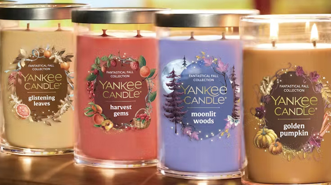 Yankee Candle Moonlit Woods Large Tumbler Candle and Yankee Candle Harvest Gems Large Tumbler Candle Yankee Candle Moonlit Woods Large Tumbler Candle and Yankee Candle Harvest Gems Large Tumbler Candle