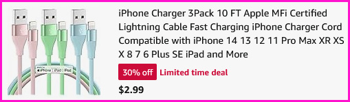 iPhone Charger Cords Checkout Screen