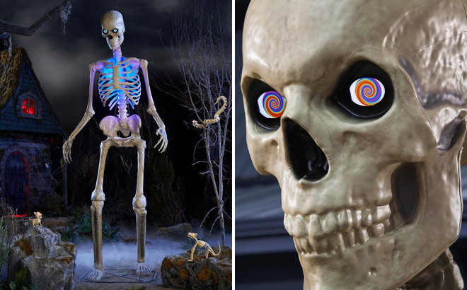 12 Foot Giant Sized Skelly with LifeEyes LCD Eyes
