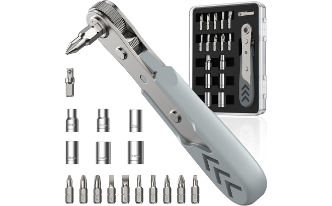 17in1 Right Angle Ratcheting Screwdriver Set