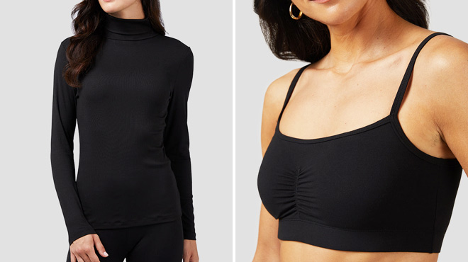 32 Degrees Womens Soft Rib Turtleneck