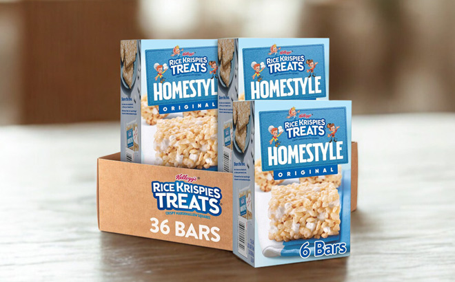 A Box of Rice Krispies Treats on a Table
