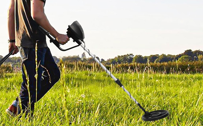 A Person Using a Metal Detector