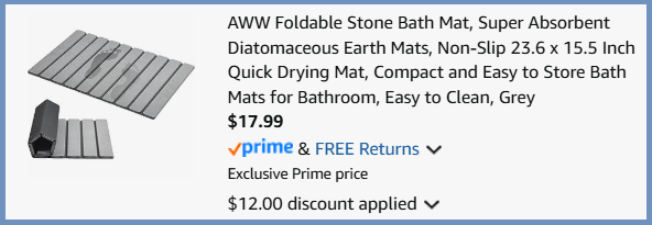 AWW Foldable Stone Bath Mat Checkout Page