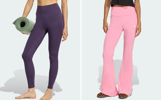 Adidas Womens All Me Essentials Full Length Leggings and Womens Essentials Rib Flared Leggings Adidas Womens All Me Essentials Full Length Leggings and Womens Essentials Rib Flared Leggings