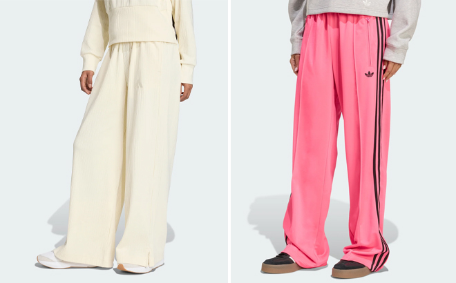 Adidas Womens All Szn Winterized Wide Leg Pants and Womens Adicolor Classic Firebird Loose Track Pants Adidas Womens All Szn Winterized Wide Leg Pants and Womens Adicolor Classic Firebird Loose Track Pants
