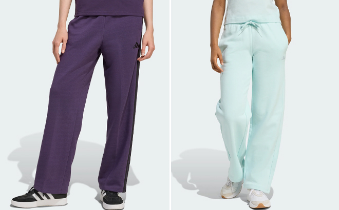 Adidas Womens Essentials 3 Stripes Open Hem Fleece Pants and Womens Essentials Small Logo Feel Cozy Open Hem Pants Adidas Womens Essentials 3 Stripes Open Hem Fleece Pants and Womens Essentials Small Logo Feel Cozy Open Hem Pants
