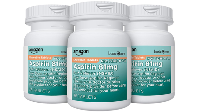 Amazon Basic Care Aspirin Pain Reliever Tablets 36 Count 3 Pack