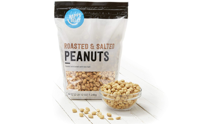 Amazon Brand Happy Belly Roasted and Salted Peanuts 44 oOunce Bag Amazon Brand Happy Belly Roasted and Salted Peanuts 44 oOunce Bag