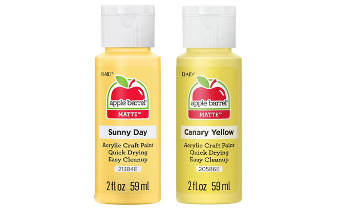 Apple Barrel Acrylic Paint in Sunny Day and Canary Yellow Apple Barrel Acrylic Paint in Sunny Day and Canary Yellow
